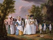 Agostino Brunias Free Women of Color with their Children and Servants in a Landscape oil painting on canvas
